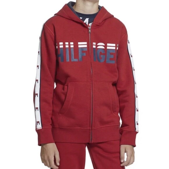 Tommy Hilfiger Hoodie Size 2T Toddler Red Zip Front Fleece - Picture 6 of 6